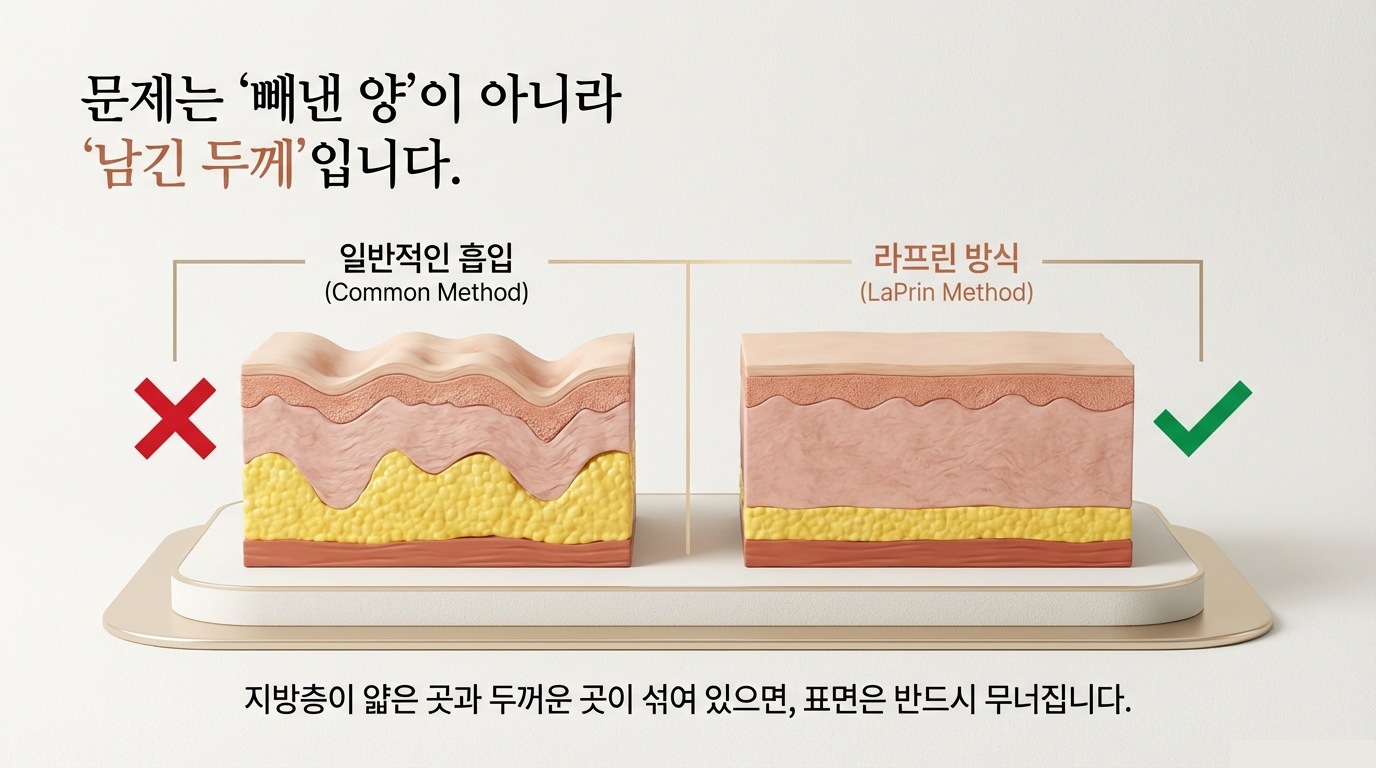 Проблема не в объеме удаления, а в толщине оставшегося жира — сравнение обычного метода и метода LaPrin